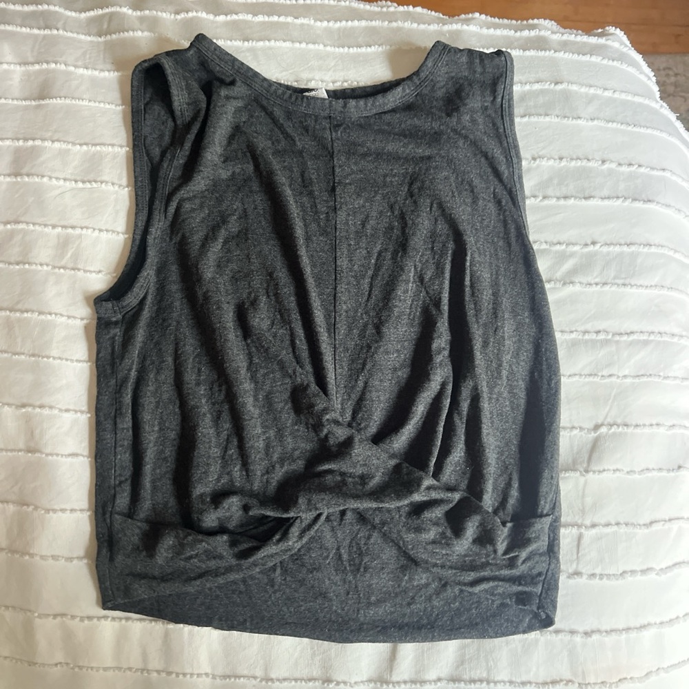 ALO Yoga Charcoal Twist Front Tank